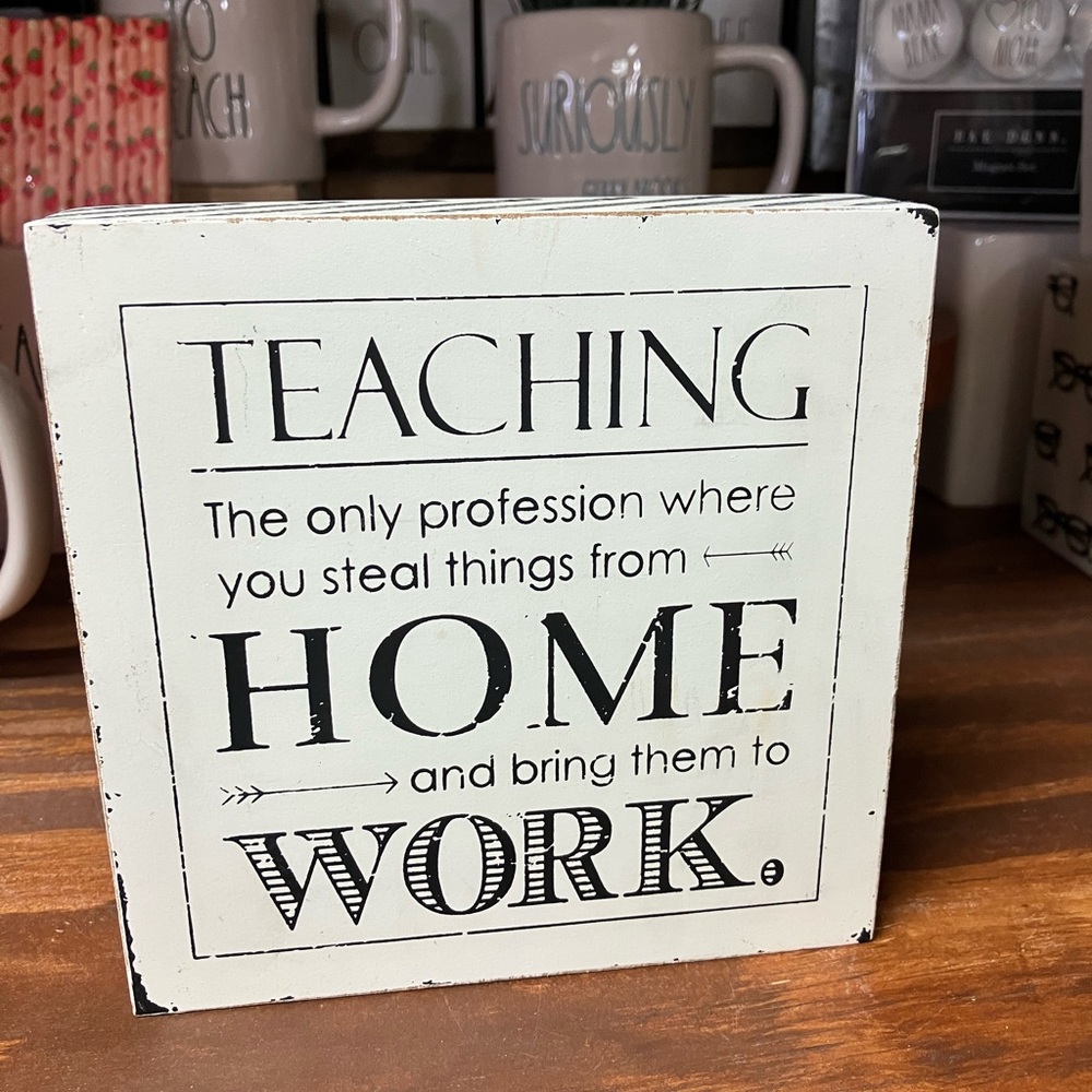 Wooden teaching sign block .. 5 inch